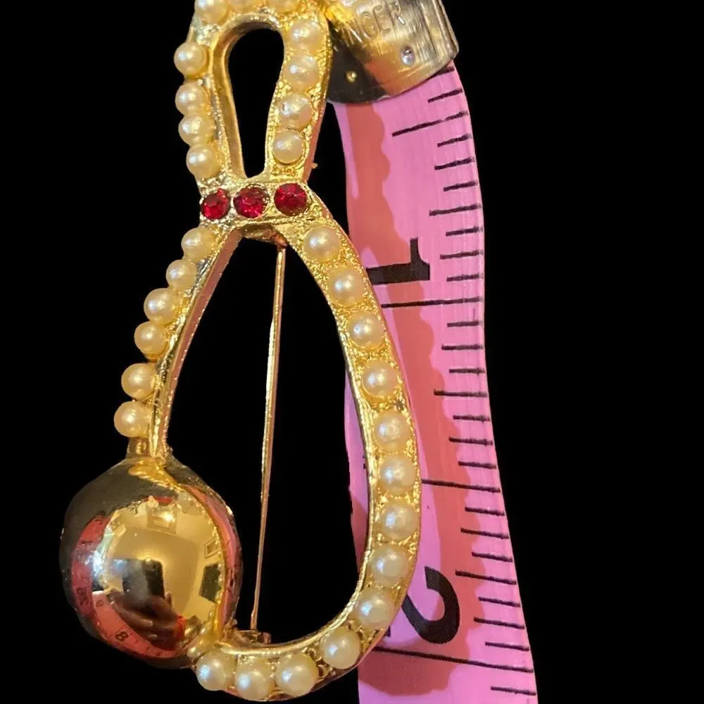 BEJEWELED BOWLING PIN BROOCH / EUC